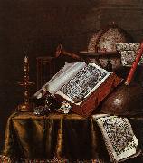 Edwaert Collier Still Life with Musical Instruments, Plutarch's Lives a Celestial Globe china oil painting reproduction